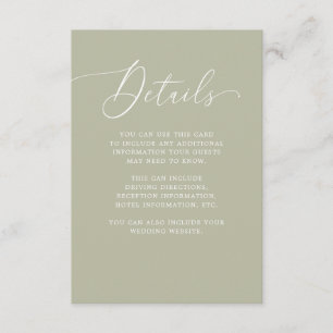 Luxe Wedding   Details zum Motto Grünen Gast einfü Begleitkarte