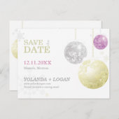 Luxe WeihnachtsWedding Save the Date Ankündigungspostkarte (Vorne/Hinten)