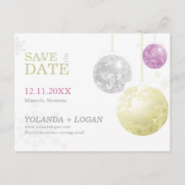 Luxe WeihnachtsWedding Save the Date Ankündigungspostkarte