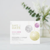 Luxe WeihnachtsWedding Save the Date Ankündigungspostkarte (Stehend Vorderseite)