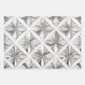 Luxe Weißmarmor Silver Glitzer Wrapping Paper Geschenkpapier Set (Vorderseite 2)