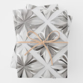 Luxe Weißmarmor Silver Glitzer Wrapping Paper Geschenkpapier Set (Beispiel)