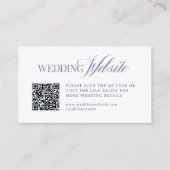 Luxe White and Dusty Blue Wedding Website QR Code Begleitkarte (Vorderseite)