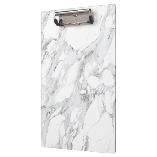 Luxe White Marble Clipboard Klemmbrett (Links)