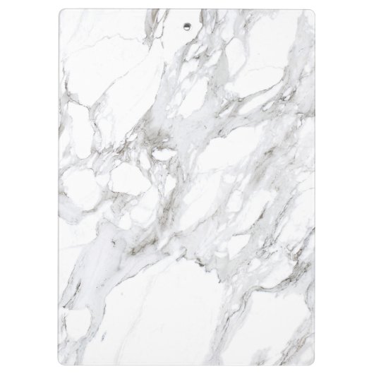 Luxe White Marble Clipboard Klemmbrett (Rückseite)
