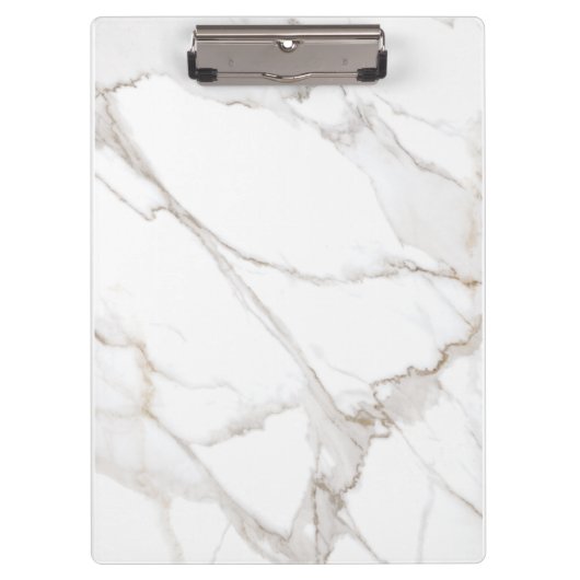 Luxe White Marble Klemmbrett (Vorderseite)
