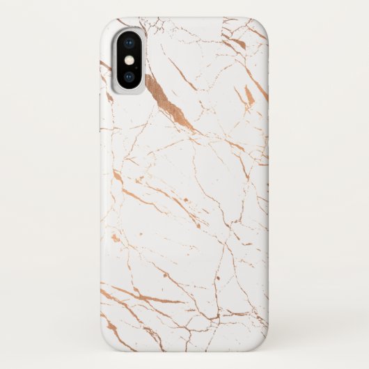 Luxe White und Rose Gold Marmor Case-Mate iPhone Hülle (Rückseite)