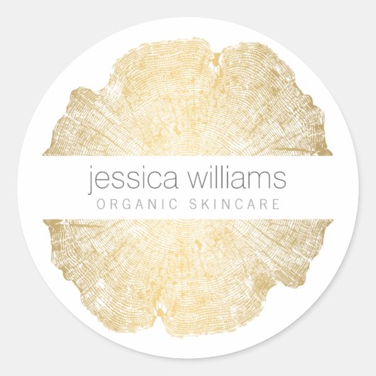 Luxe Wood Effect Art Runder Aufkleber (Vorderseite)