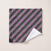 LUXE ZICKZACK PASTEL BLACK ABSTRAKT TOWEL SET (Waschlappen)