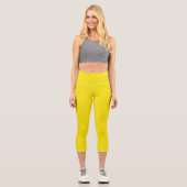 Luxe Zitrone Capri Leggings (Vorderseite)