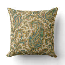 LuxeLayers Paisley Elegance Throw Kissen Aquamarin