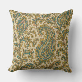 LuxeLayers Paisley Elegance Throw Kissen Aquamarin