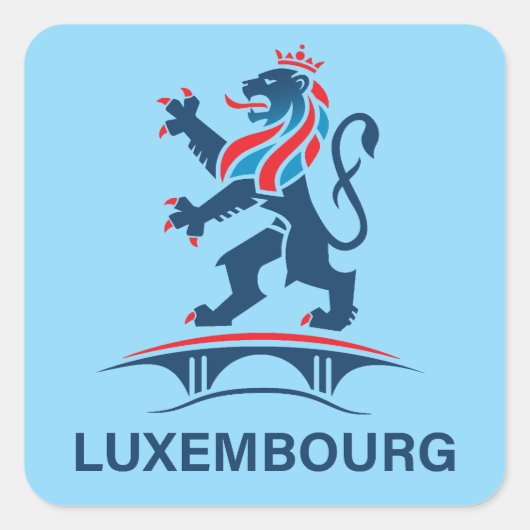 Luxembourg Europe Quadratischer Aufkleber (Vorderseite)