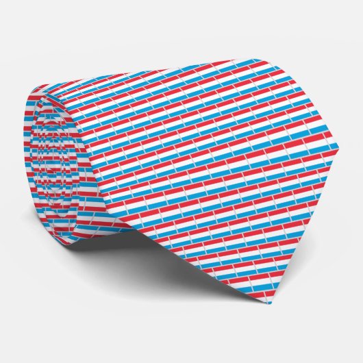Luxembourg Flag Brick Pattern Krawatte (Gerollt)