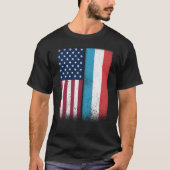 Luxembourg Flag Shirt USA And Luxembourg Flags Pro (Vorderseite)