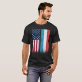 Luxembourg Flag Shirt USA And Luxembourg Flags Pro (Vorne ganz)