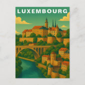 Luxembourg Historic Viaduct European Travel Postkarte (Vorderseite)