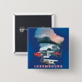 Luxembourg Map illustriertes Reiseplakat. Button (Vorne & Hinten)