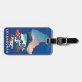 Luxembourg Map illustriertes Reiseplakat. Gepäckanhänger (Vorderseite horizontal)