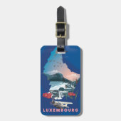Luxembourg Map illustriertes Reiseplakat. Gepäckanhänger (Vorderseite vertikal)