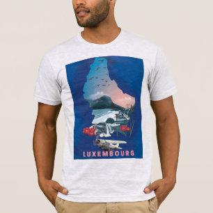 Luxembourg Map illustriertes Reiseplakat. T-Shirt