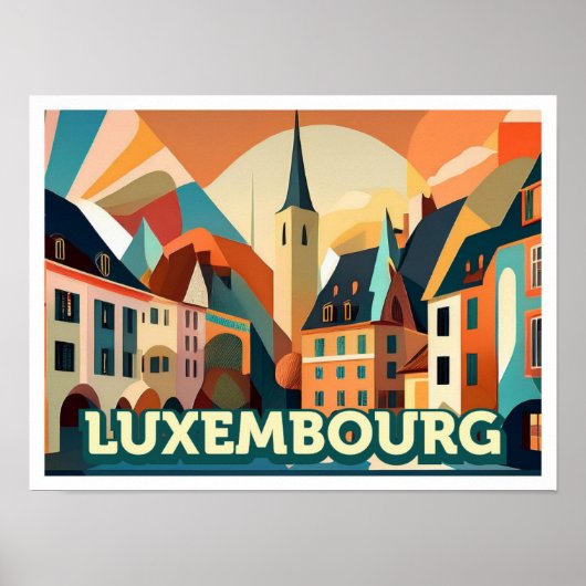 Luxembourg Reisen künstlerisch farbig Poster (Vorne)