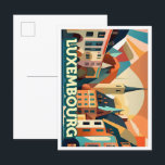Luxembourg Reisen künstlerisch farbig Postkarte<br><div class="desc">Luxembourg Reisen künstlerisch farbig</div>
