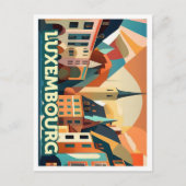 Luxembourg Reisen künstlerisch farbig Postkarte (Vorderseite)