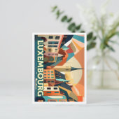 Luxembourg Reisen künstlerisch farbig Postkarte (Stehend Vorderseite)