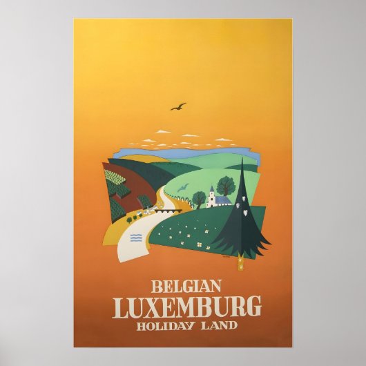 Luxembourg Travel Poster Belgium Art Print (Vorne)