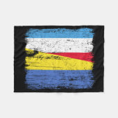 Luxembourg Ukraine Half Flag Luxembourgish Ukraini Fleecedecke (Vorderseite (Horizontal))