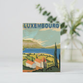Luxembourg Vintage Travel Poster Postkarte (Stehend Vorderseite)