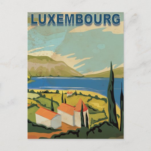 Luxembourg Vintage Travel Poster Postkarte (Vorderseite)