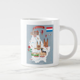 Luxemburg Cartoon Karte Jumbo-Tasse