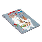 Luxemburg-Cartoon-Karte Notizblock (Rechte Seite)