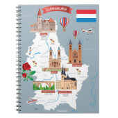 Luxemburg-Cartoon-Karte Notizblock (Vorderseite)