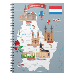 Luxemburg-Cartoon-Karte Notizblock