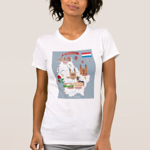 Luxemburg-Cartoon-Karte T-Shirt