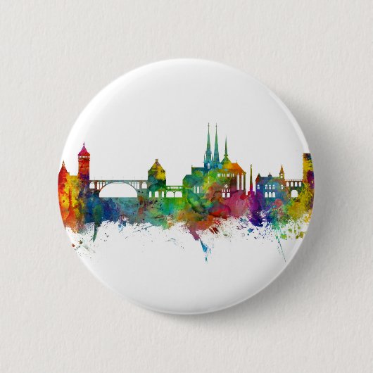 Luxemburg City Skyline Button (Vorderseite)