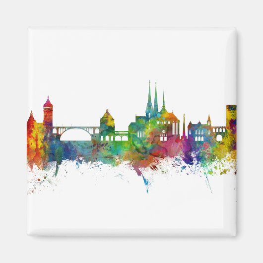 Luxemburg City Skyline Magnet (Vorne)