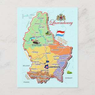 Luxemburg Deutschland Karte Postkarte