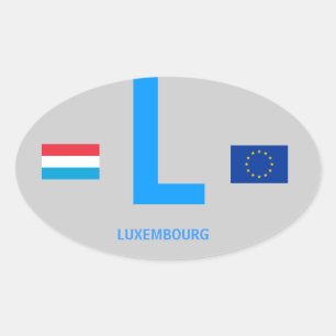 Luxemburg* Euro-Oval-Aufkleber Ovaler Aufkleber