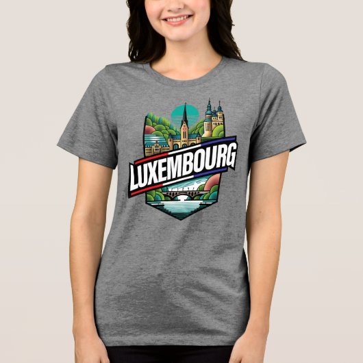 Luxemburg Europa Tri-Blend Shirt (Vorderseite)