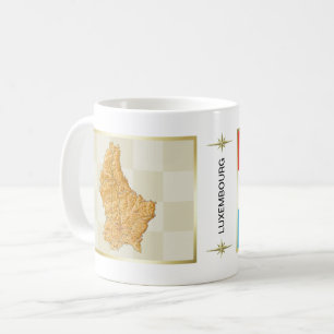 Luxemburg Flagge + Karte Tasse