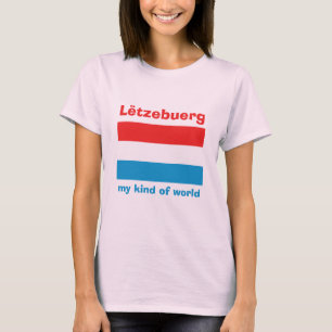 Luxemburg-Flagge + Karte + Text T-Shirt