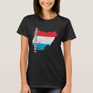 Luxemburg Flagge Karte Vintage Letzebuerg Luxembur T-Shirt