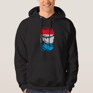 Luxemburg-Flagge mit kaputtem oder zerrissenem Sto Hoodie