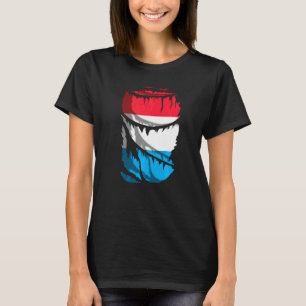 Luxemburg-Flagge mit kaputtem oder zerrissenem Sto T-Shirt