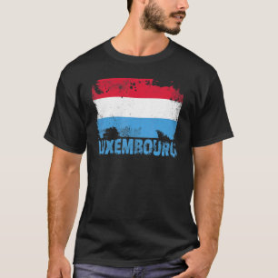Luxemburg-Flagge Vintage-Distressed Europa-Grunge- T-Shirt