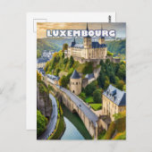 Luxemburg, Hügel und Hügel Postkarte (Vorne/Hinten)